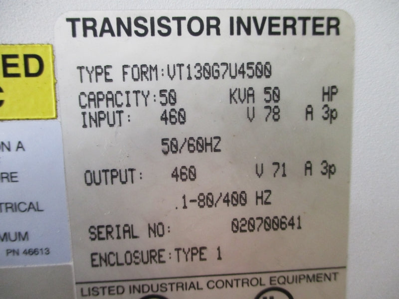 TOSHIBA VT130G7U4500 460V 78A NSNP