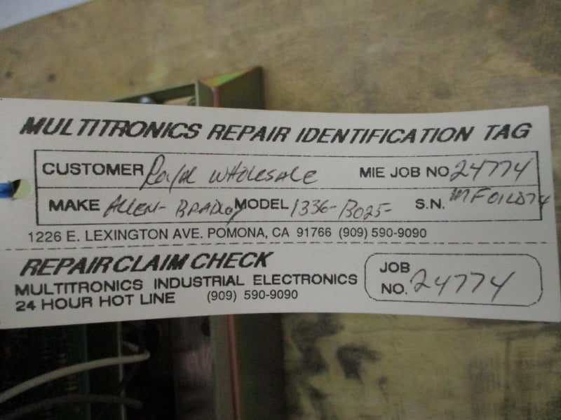 ALLEN BRADLEY 1336-B025-E0F-FA2-L3 SER. A 380/415/460V 42.0A UNMP
