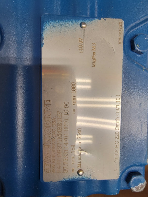 SEW-EURODRIVE FA47DRS71M4BE1HF 230/460V 2.50/1.25A NSMP