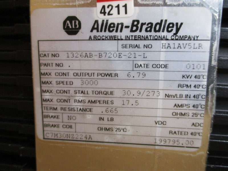 ALLEN BRADLEY 1326ABB720E21L 17.5A REMAN