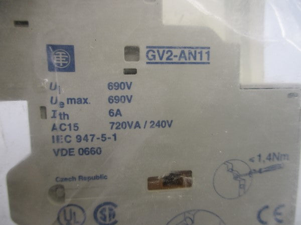 TELEMECANIQUE GV2AN11 690V 6A NSMP