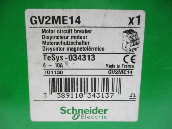 SCHNEIDER ELECTRIC GV2ME14 6-10A NSFS