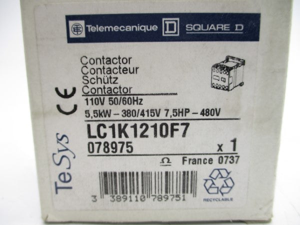 TELEMECANIQUE LC1K1210F7 110V 20A NSMP