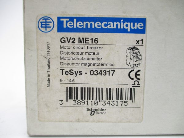 TELEMECANIQUE GV2ME16 600VAC 9-14A NSMP