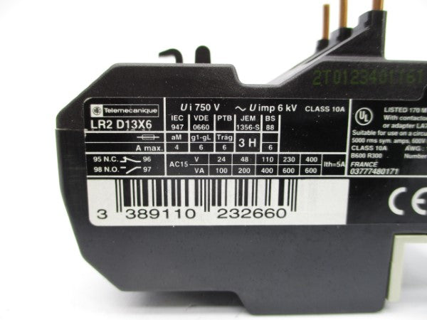 TELEMECANIQUE LR2D13X6 600VAC 1.25-2A NSMP