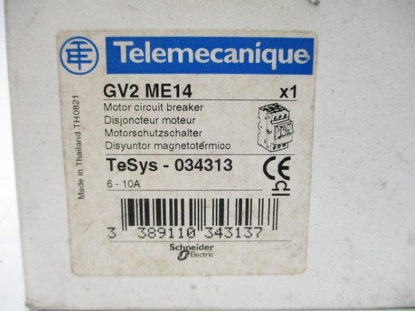 TELEMECANIQUE GV2ME14 600VAC 6-10A NSMP