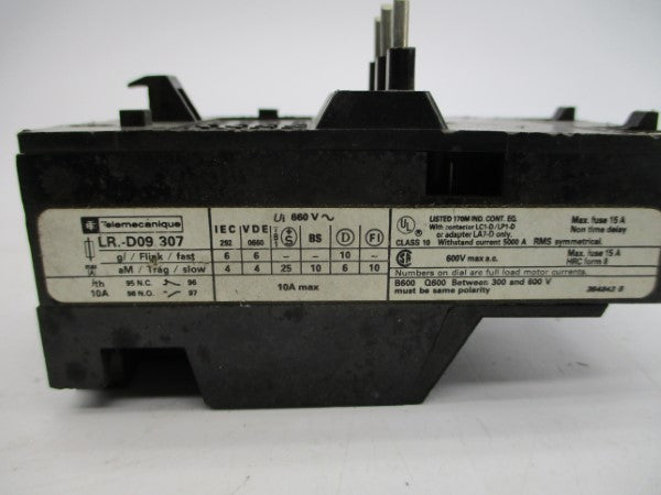 TELEMECANIQUE LR-D09307 600VAC 1.6-2.5A (AS PICTURED) NSNP