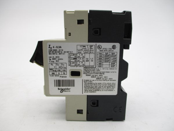 TELEMECANIQUE GV2M10 600VAC 4-6.3A NSMP
