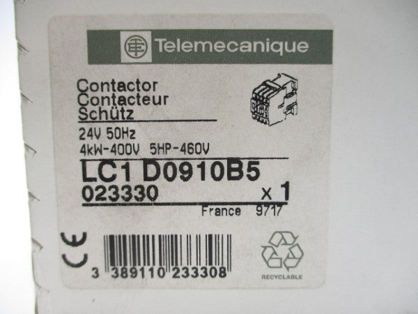 TELEMECANIQUE LC1D0910B5 24V NSFS