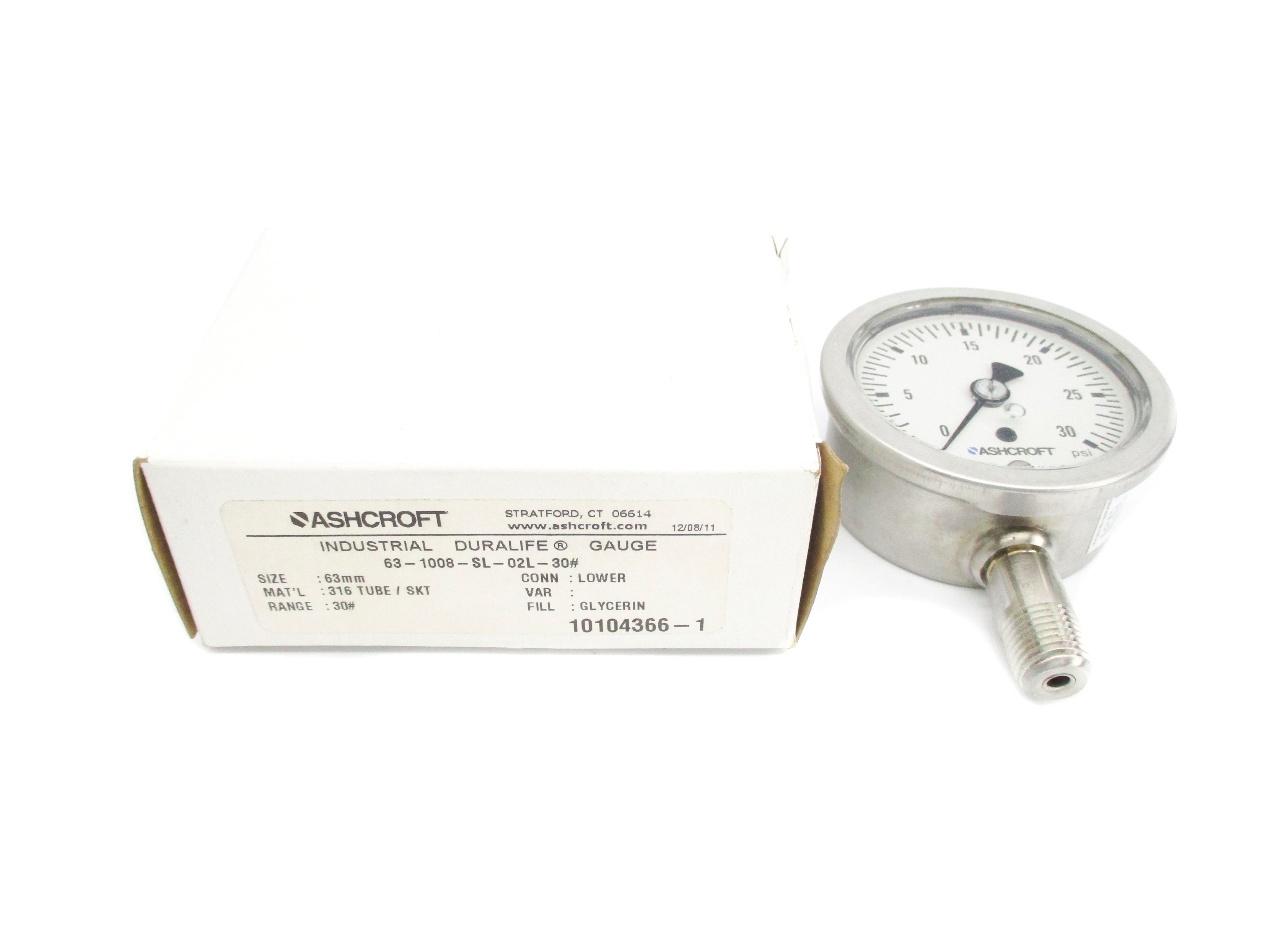 ASHCROFT 631008SL02L30# 30PSI NSMP