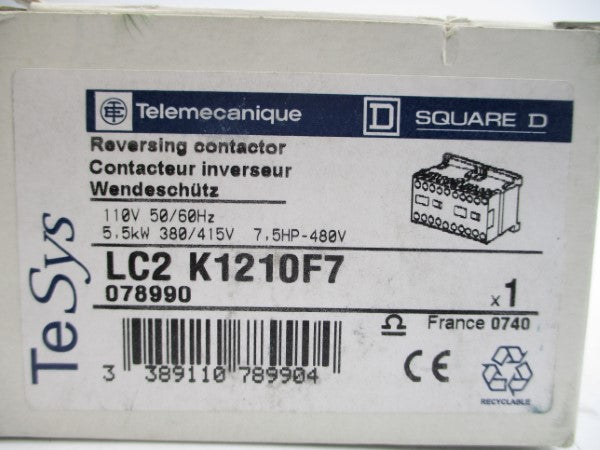 TELEMECANIQUE LC2K1210F7 110V 20A NSMP