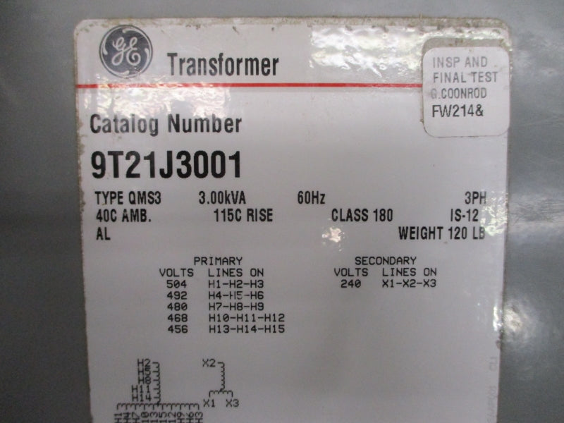 GENERAL ELECTRIC 9T21J3001 240/480V NSMP