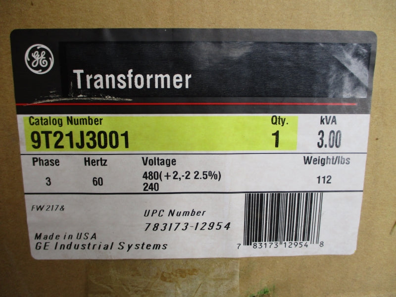 GENERAL ELECTRIC 9T21J3001 240/480V NSMP