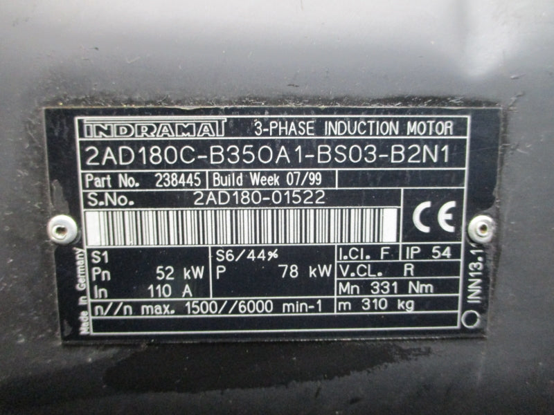 INDRAMAT 2AD180C-B350A1-BS03-B2N1 238445 110A NSNP