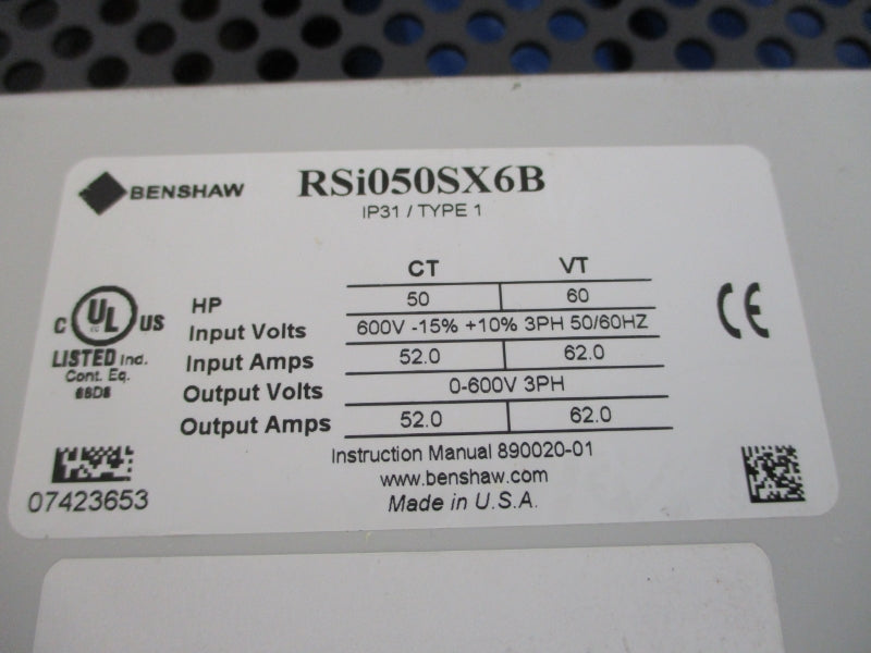BENSHAW RSI050SX6B 600V 62.0A NSNP