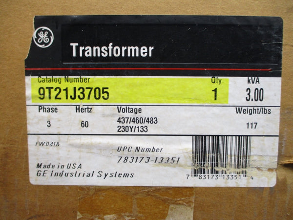 GENERAL ELECTRIC 9T21J3705 437/460/483V NSMP
