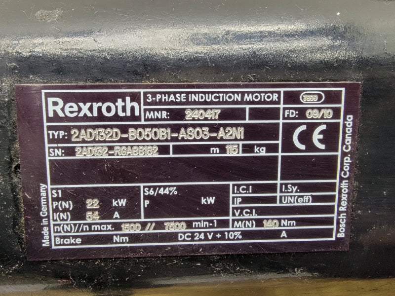 REXROTH 2AD132D-B050B1-AS03-A2N1 240417 24VDC 54A NSNP