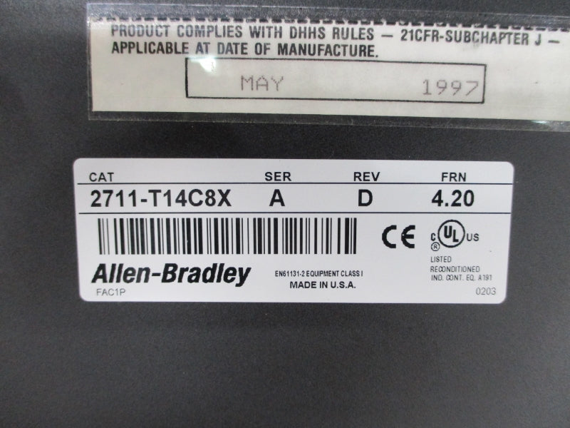 ALLEN BRADLEY 2711-T14C8X SER. A F/W 4.20 REMAN