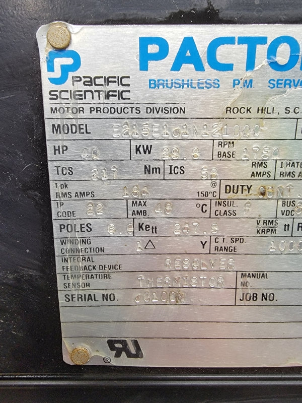 PACIFIC SCIENTIFIC E215E1J1N121000 (AS PICTURED) 247.9V 58A NSNP