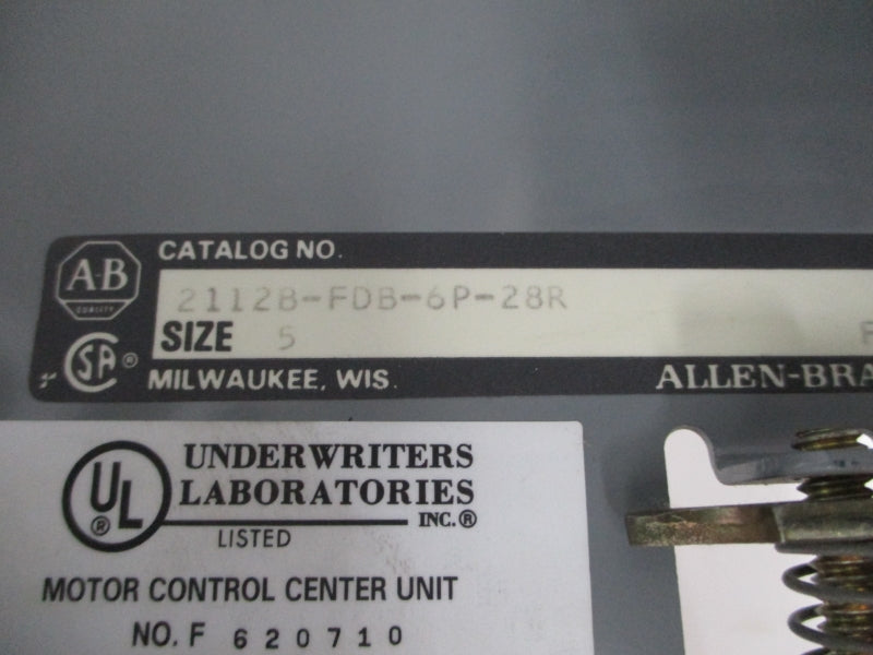 ALLEN BRADLEY 2112B-FDB-6P-28R SER. J 480V NSNP