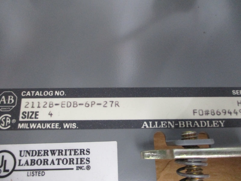 ALLEN BRADLEY 2112B-EDB-6P-27R SER. H 480V NSNP