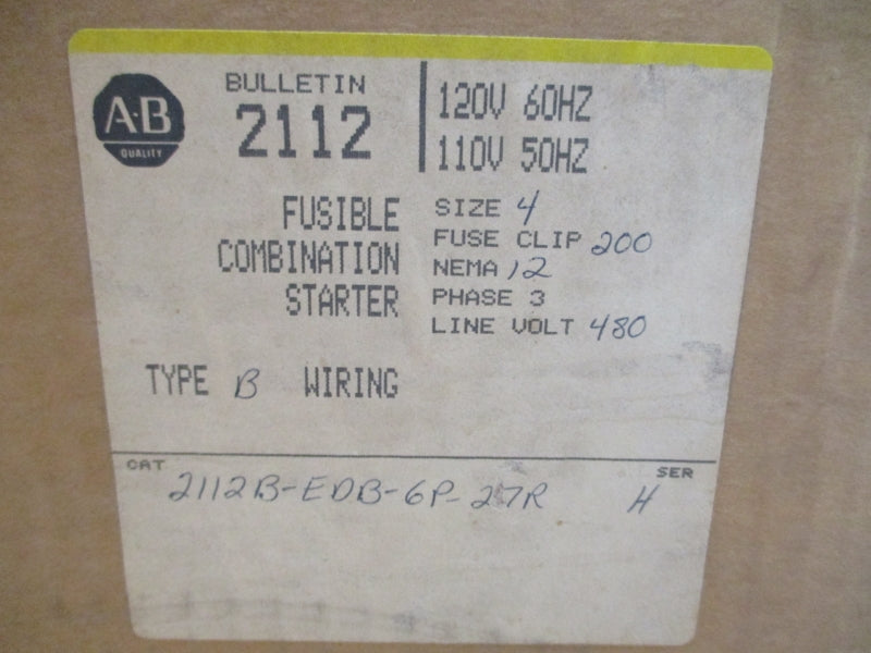 ALLEN BRADLEY 2112B-EDB-6P-27R SER. H 480V NSNP