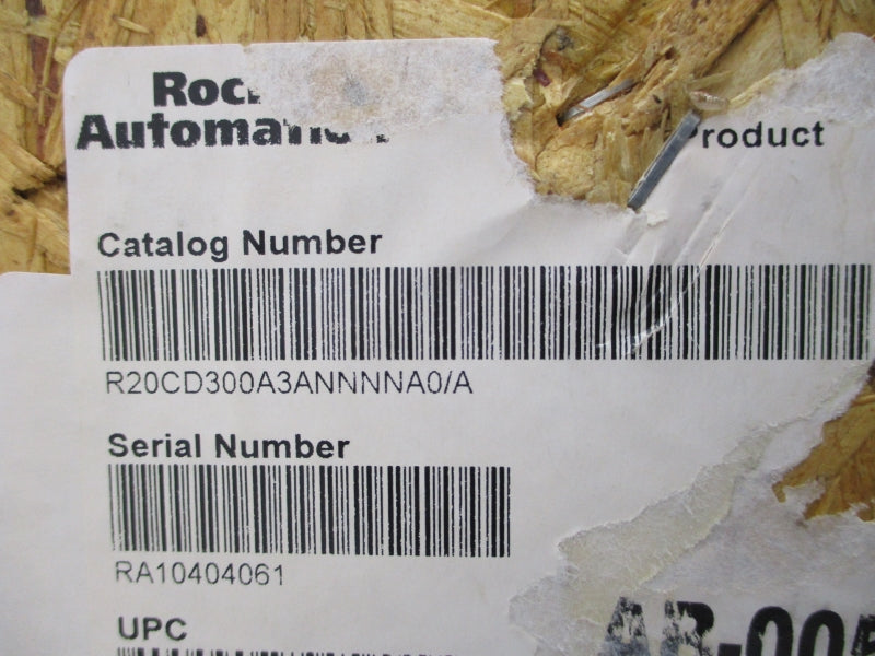 ALLEN BRADLEY 20CD300A3ANNNNA0 SER. A F/W 6.001 342-440VAC 300/245A REMAN