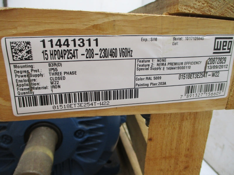 WEG 01518ET3E254T-W22 230/460V 36.0/18.0A NSMP