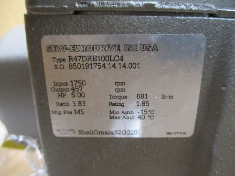 SEW-EURODRIVE R47DRE100LC4 230/460V 12.9/6.5A NSMP