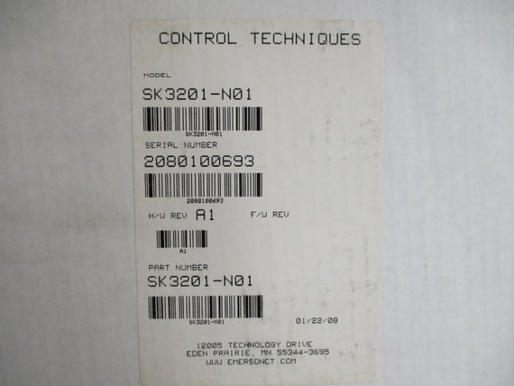 CONTROL TECHNIQUES SK3201-N01 200-240V 31.0/42.0A NSMP