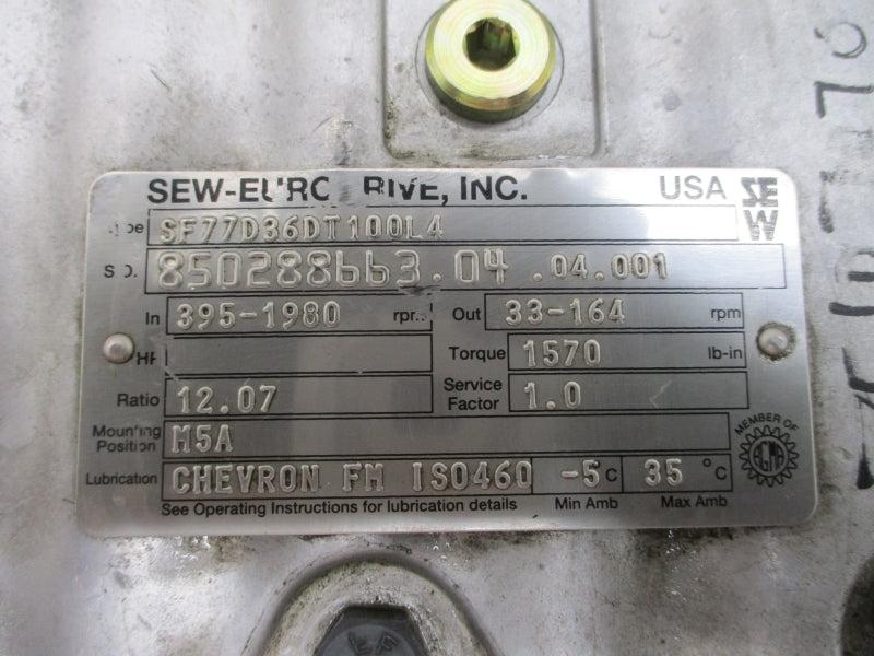 SEW-EURODRIVE SF77D36DT100L4 NSNP