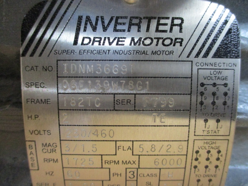 BALDOR IDNM3669T 06F139W78G1 230/460V 5.8/2.9A NSMP