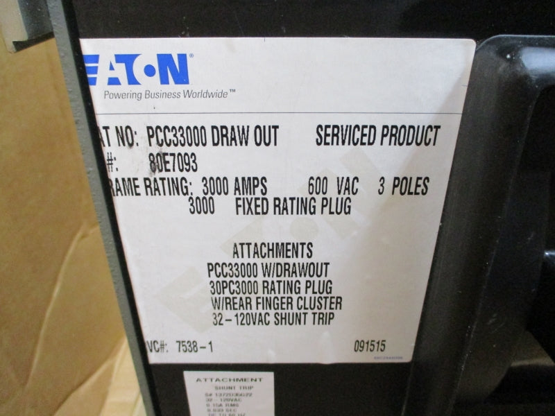 EATON PCC33000 DRAWOUT 600VAC 3000A NSMP