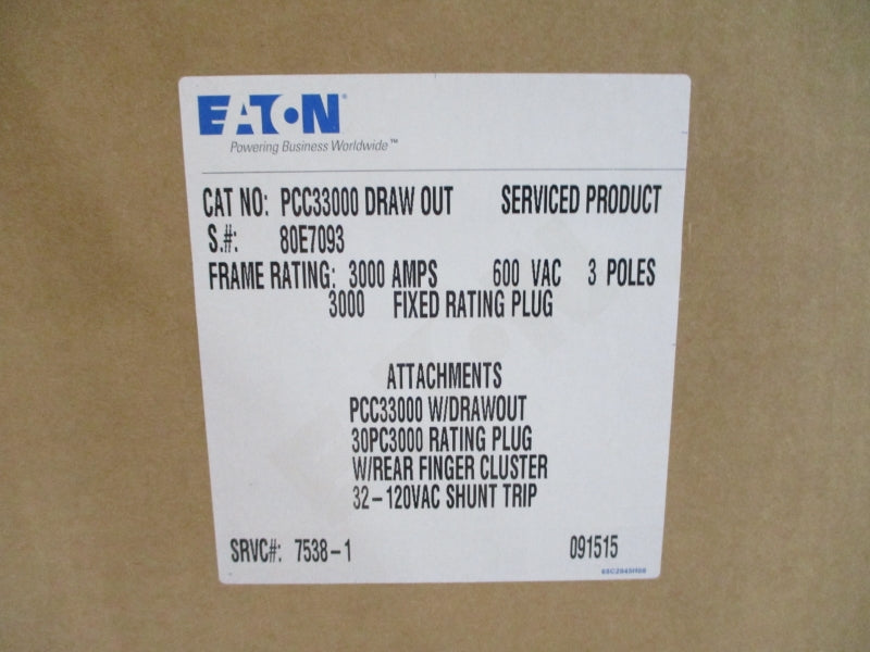 EATON PCC33000 DRAWOUT 600VAC 3000A NSMP