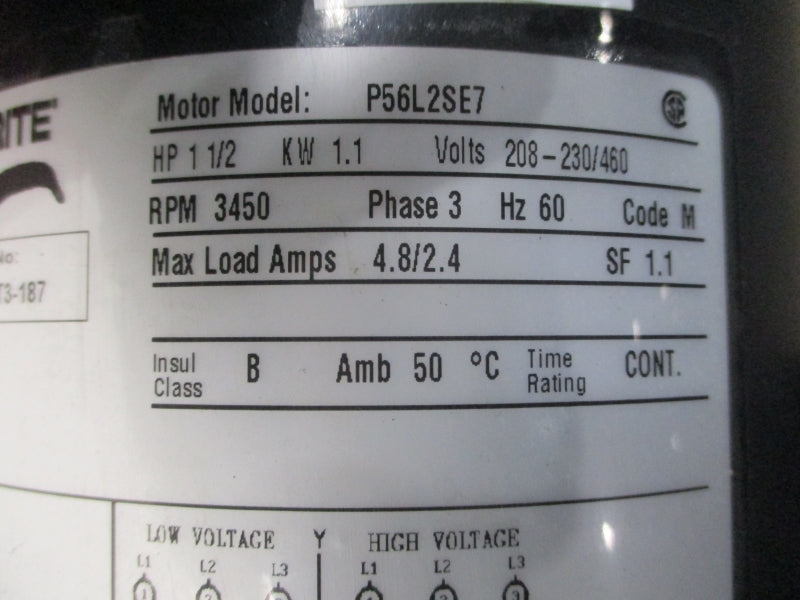 STA-RITE P4BASS6FT3-187 P56L2SE7 208-230/460V 4.8/2.4A NSNP