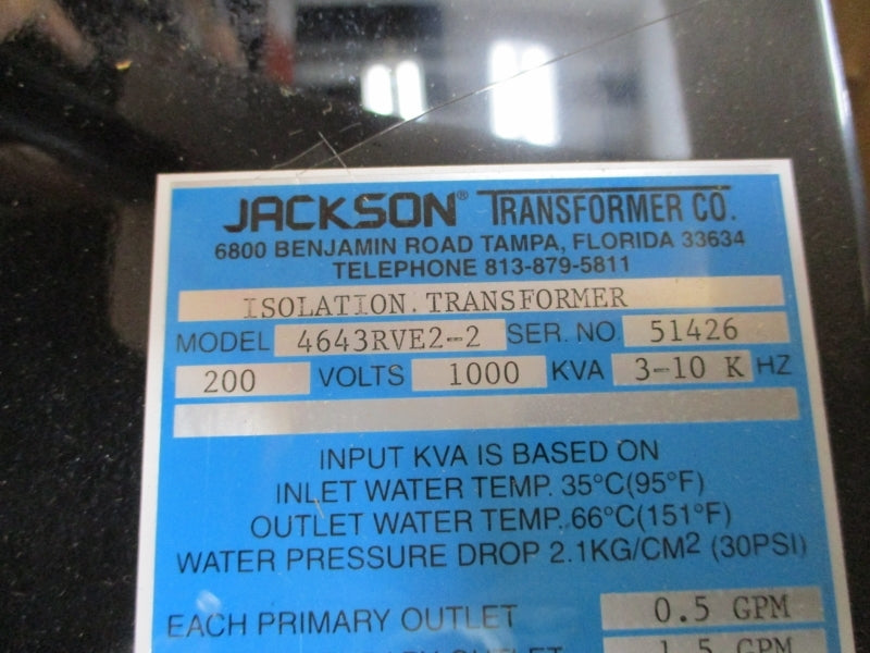 JACKSON TRANSFORMER 4643RVE2-2 200V NSMP