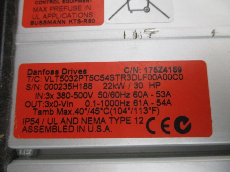DANFOSS VLT5032PT5C54STR3DLF00A00C0 175Z4159 380-500V 60-53A NSNP