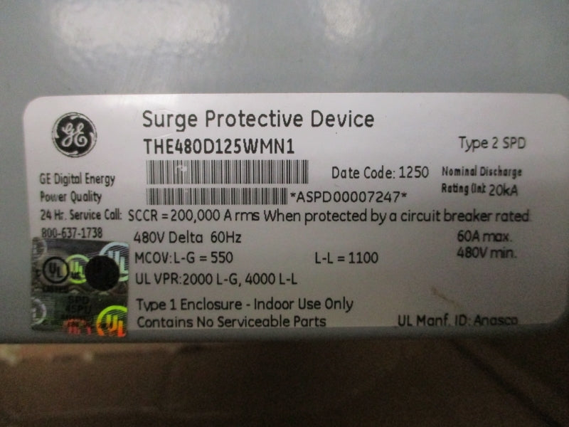 GENERAL ELECTRIC THE480D125WMN1 480V 60A NSMP