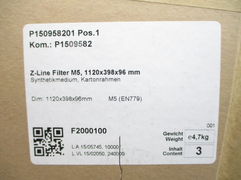 Z-LINE FILTER M5 1120X398X96MM (PKG OF 3) NSMP