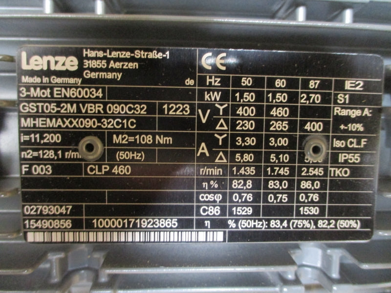 LENZE GST05-2MVBR090C32 230/460V 5.80/5.10A NSMP