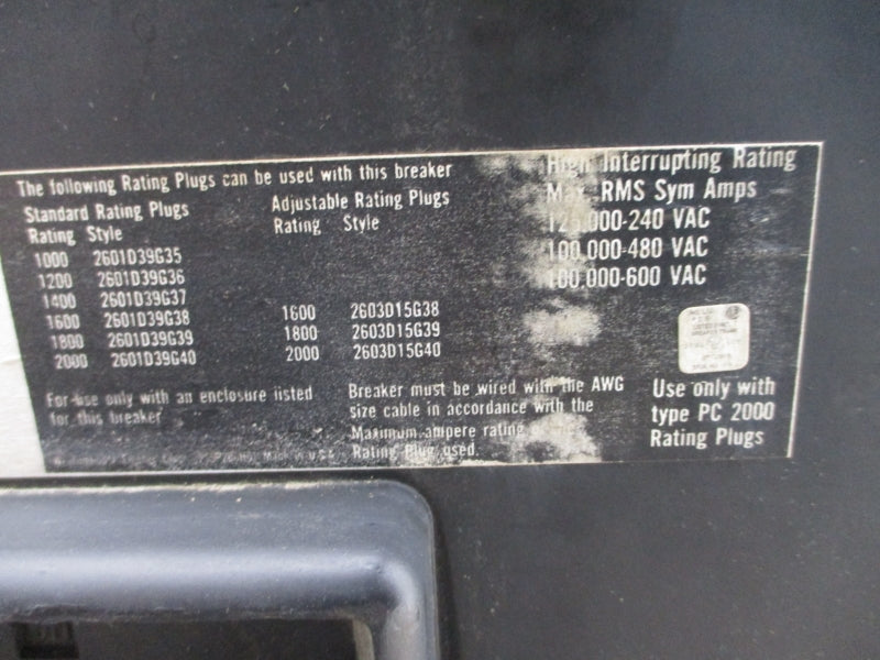 WESTINGHOUSE PCG32000F 600VAC 2000A (AS PICTURED) UNMP