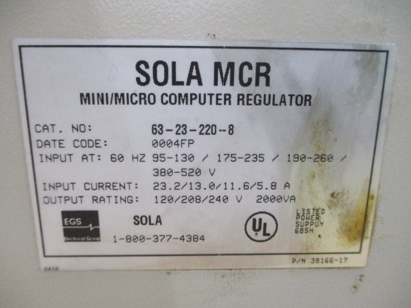 SOLA 63-23-220-8 520V 5.8A NSNP