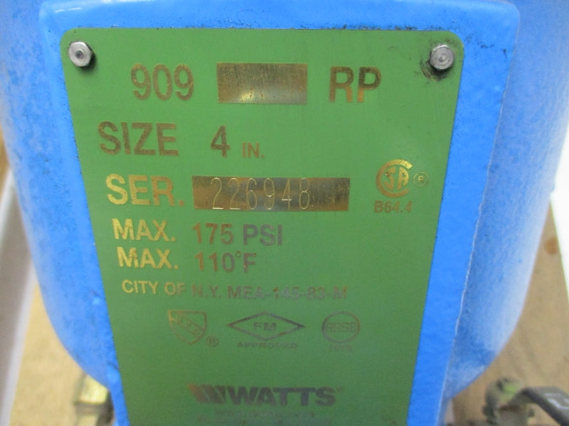 WATTS 909-NRS 175PSI 4" NSMP