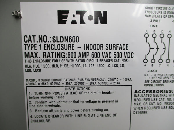 EATON SLDN600 HLD3600F 600VAC 600A NSMP