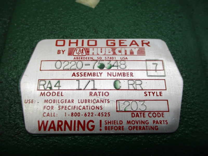 OHIO GEAR 0220-75348 RA4 NSNP