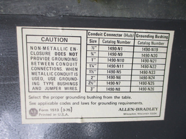 ALLEN BRADLEY 1450-SC1 SER. A UNMP