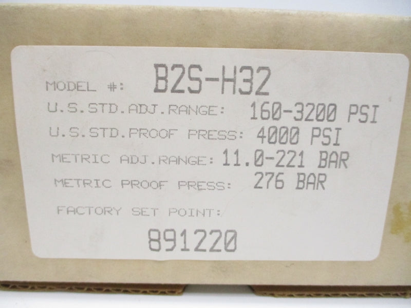 BARKSDALE B2S-H32 600VAC 160-3200PSI NSMP
