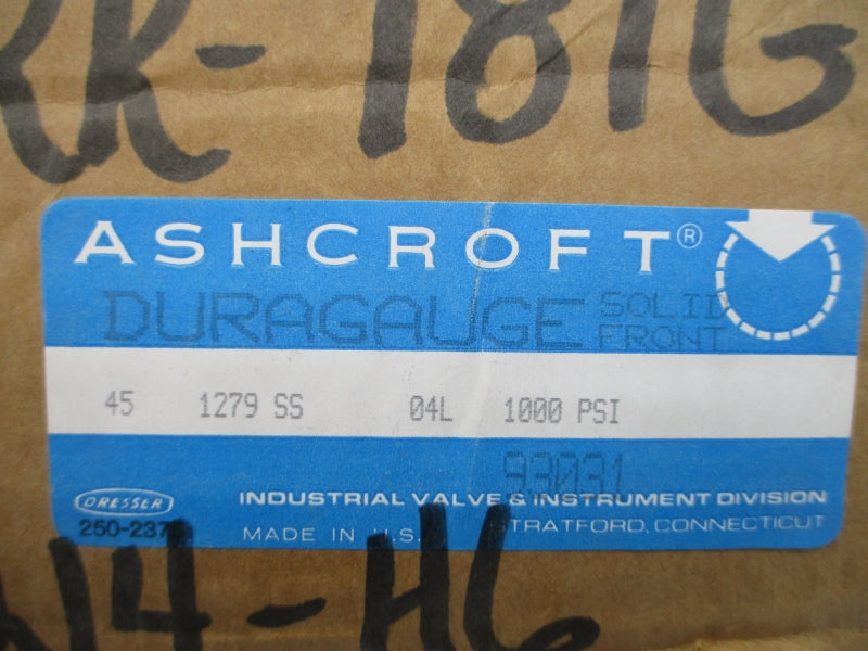 ASHCROFT 451279SS04L 1000PSI NSMP