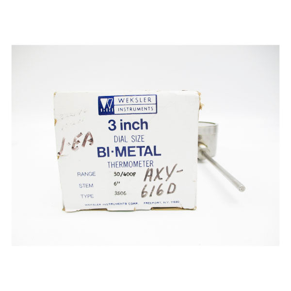 WEKSLER INSTRUMENTS 3S06 50/400'F 3" STEM6 NSMP