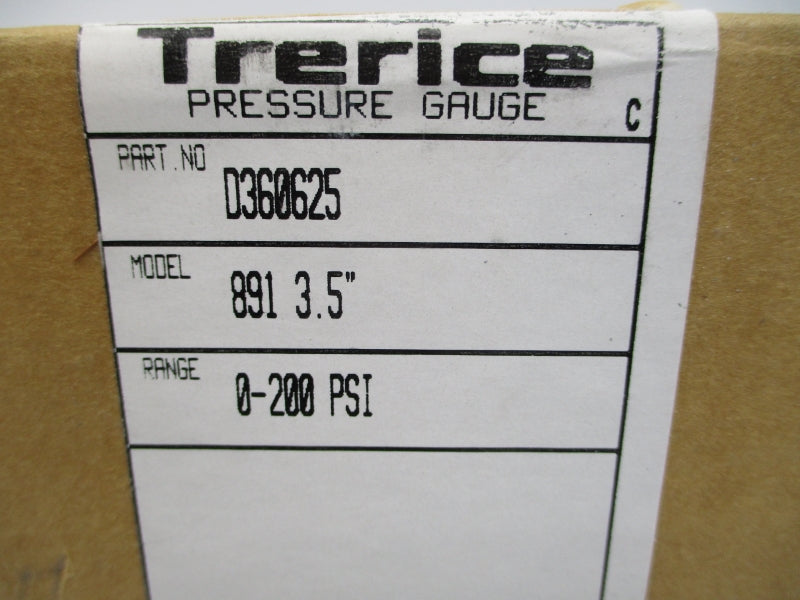 TRERICE D360625 891 0-200PSI 3.5" NSMP